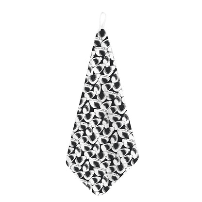 White And Grey Shark Pattern Print Hand Towel
