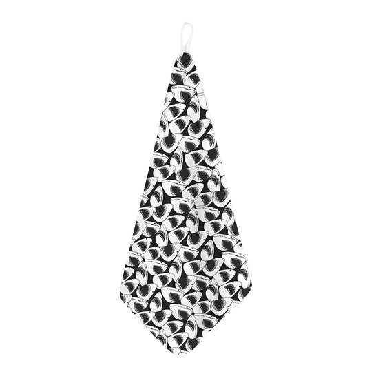 White And Grey Shark Pattern Print Hand Towel