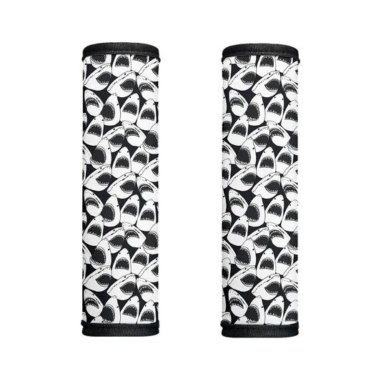 White And Grey Shark Pattern Print Handle Covers
