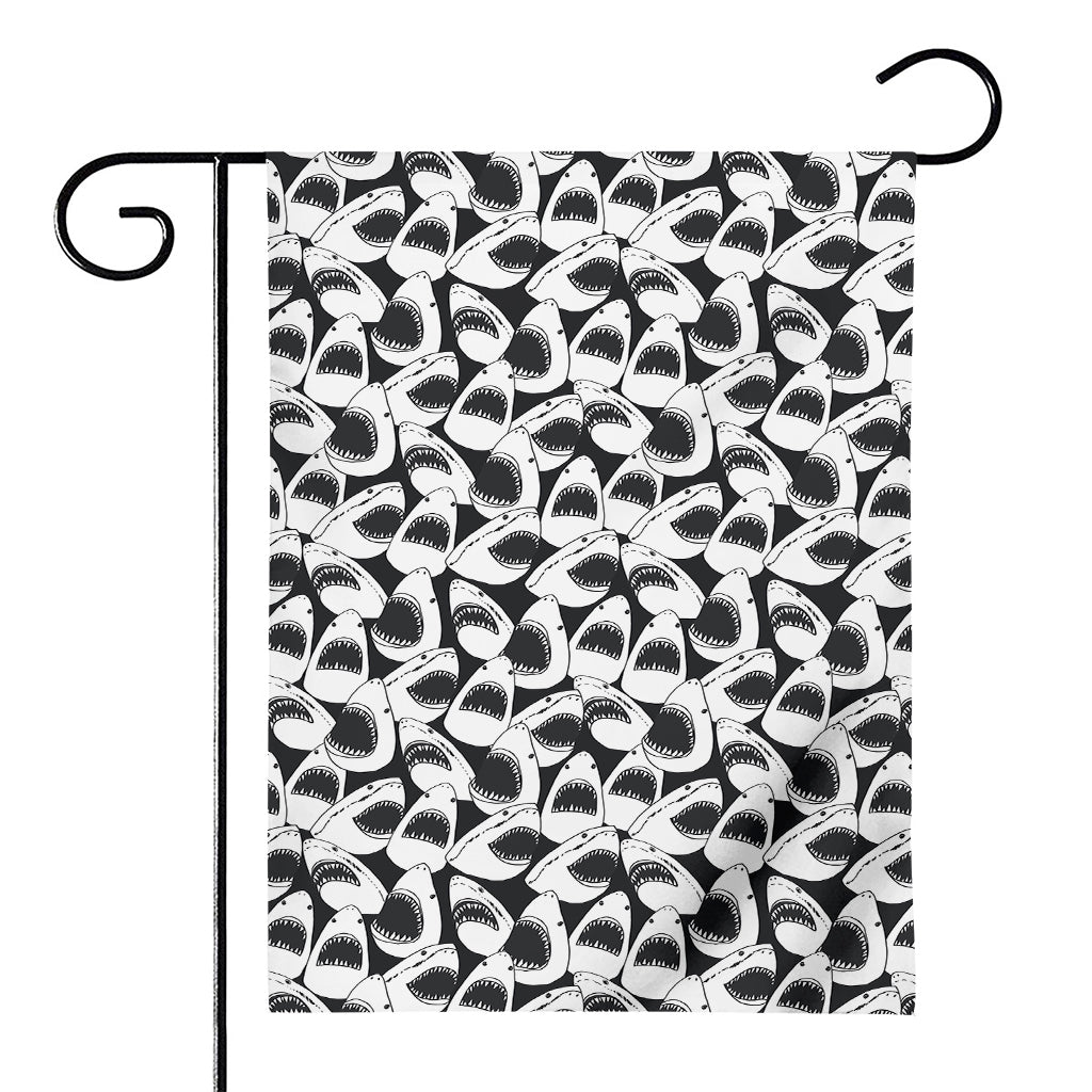 White And Grey Shark Pattern Print House Flag