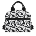 White And Grey Shark Pattern Print Insulated Lunch Bag