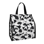 White And Grey Shark Pattern Print Insulated Lunch Tote