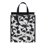 White And Grey Shark Pattern Print Insulated Lunch Tote