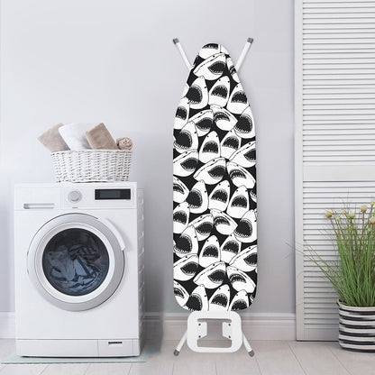 White And Grey Shark Pattern Print Ironing Board Cover