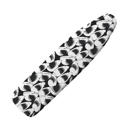 White And Grey Shark Pattern Print Ironing Board Cover
