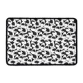 White And Grey Shark Pattern Print Kitchen Mat