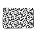 White And Grey Shark Pattern Print Kitchen Mat