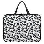 White And Grey Shark Pattern Print Laptop Sleeve With Handle