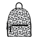White And Grey Shark Pattern Print Leather Backpack