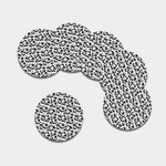 White And Grey Shark Pattern Print Leather Coaster Set