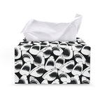 White And Grey Shark Pattern Print Leather Tissue Box Cover