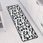 White And Grey Shark Pattern Print Long Kitchen Mat