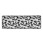 White And Grey Shark Pattern Print Long Kitchen Mat