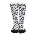 White And Grey Shark Pattern Print Long Socks