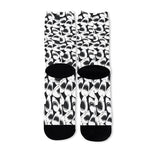 White And Grey Shark Pattern Print Long Socks