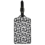 White And Grey Shark Pattern Print Luggage Tag