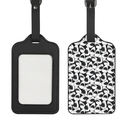 White And Grey Shark Pattern Print Luggage Tag