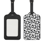 White And Grey Shark Pattern Print Luggage Tag