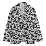 White And Grey Shark Pattern Print Men's Blazer