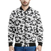 White And Grey Shark Pattern Print Men's Bomber Jacket