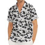White And Grey Shark Pattern Print Men's Deep V-Neck Shirt