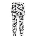 White And Grey Shark Pattern Print Men's Leggings