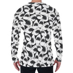 White And Grey Shark Pattern Print Men's Long Sleeve T-Shirt