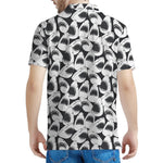White And Grey Shark Pattern Print Men's Polo Shirt