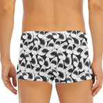 White And Grey Shark Pattern Print Men's Short Boxer Briefs