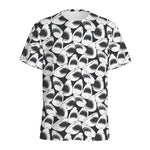 White And Grey Shark Pattern Print Men's Sports T-Shirt