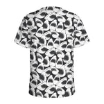 White And Grey Shark Pattern Print Men's Sports T-Shirt