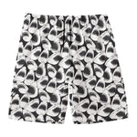 White And Grey Shark Pattern Print Men's Swim Trunks