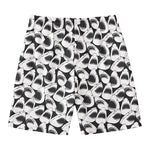 White And Grey Shark Pattern Print Men's Swim Trunks