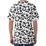 White And Grey Shark Pattern Print Men's Velvet T-Shirt