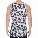 White And Grey Shark Pattern Print Men's Velvet Tank Top