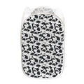 White And Grey Shark Pattern Print Mesh Laundry Hamper