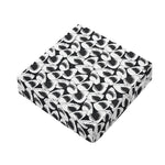 White And Grey Shark Pattern Print Outdoor Seat Cushion Cover