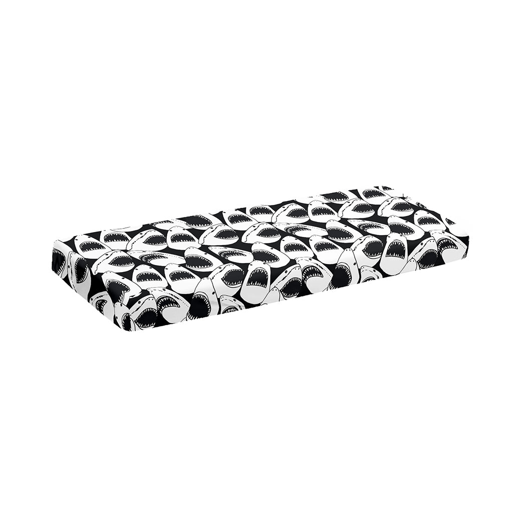 White And Grey Shark Pattern Print Piano Keyboard Cover