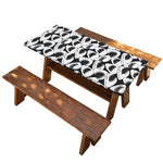 White And Grey Shark Pattern Print Picnic Table Cover