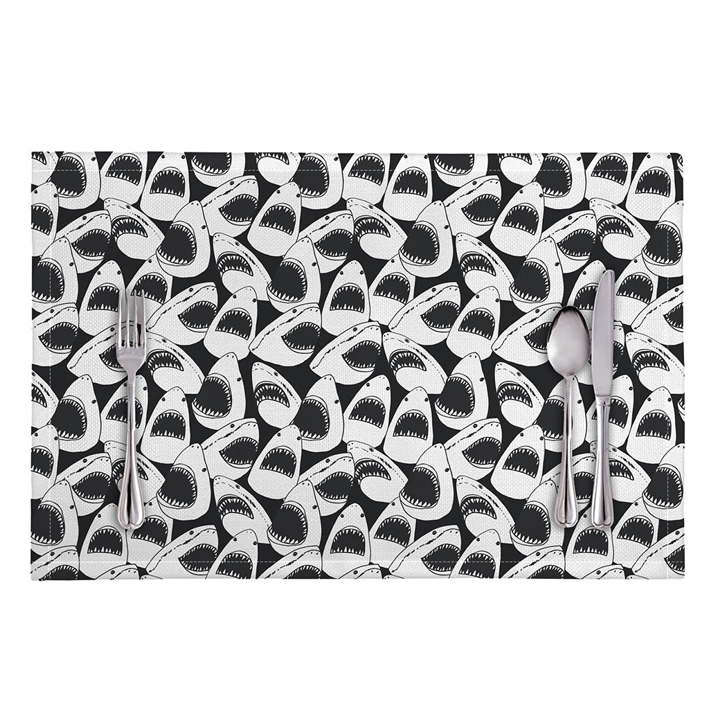 White And Grey Shark Pattern Print Placemat