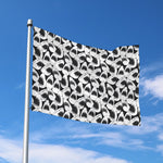 White And Grey Shark Pattern Print Polyester Flag