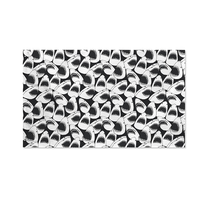 White And Grey Shark Pattern Print Polyester Flag