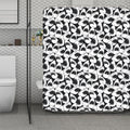 White And Grey Shark Pattern Print Polyester Shower Curtain