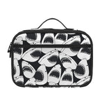 White And Grey Shark Pattern Print Portable Lunch Bag