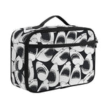 White And Grey Shark Pattern Print Portable Lunch Bag