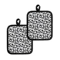 White And Grey Shark Pattern Print Pot Holders