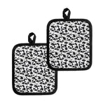 White And Grey Shark Pattern Print Pot Holders
