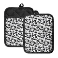 White And Grey Shark Pattern Print Pot Holders With Pocket