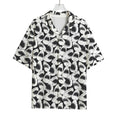 White And Grey Shark Pattern Print Rayon Hawaiian Shirt