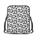 White And Grey Shark Pattern Print Rectangular Crossbody Bag